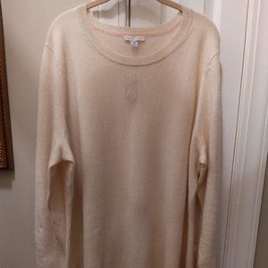 New ISAAC MIZRAHI LIVE! 2- Ply Cashmere Long Sleeve Peplum Sweater in Ivory